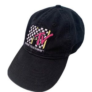 MTV hat unisex strap back checkered logo adjustable ball cap/hat